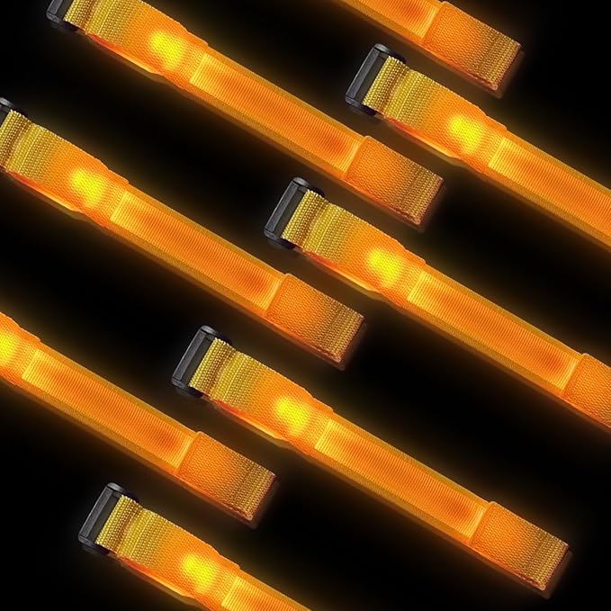 8 Pack LED Bracelets Light Up Wristbands,Glow Flashing Wristbands Glow in The Dark Party Supplies for Party, Festivals, Sports, Camping,Night Events (Yellow)