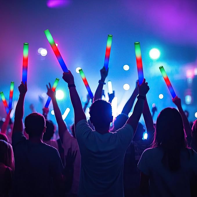 AOWDIAO 45 Pcs 16″ Foam LED Glow Sticks, 3 Light Up Modes, Party Favors for Wedding, Festival & More