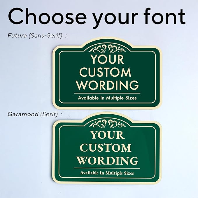 Custom Decorative Outdoor Metal Sign - Personalized Aluminum Driveway Sign, Waterproof, Made in USA - Design 1 Forest Green 12x8 In