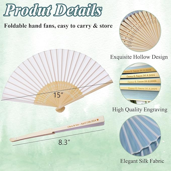 10pcs Personalized Purple Folded Hand Fans, Custom Folding Hand Fans for Wedding Guests, Wedding Gift Party Favors Church Fans Handheld, Birthday Party Supplies Bridal Shower Gifts