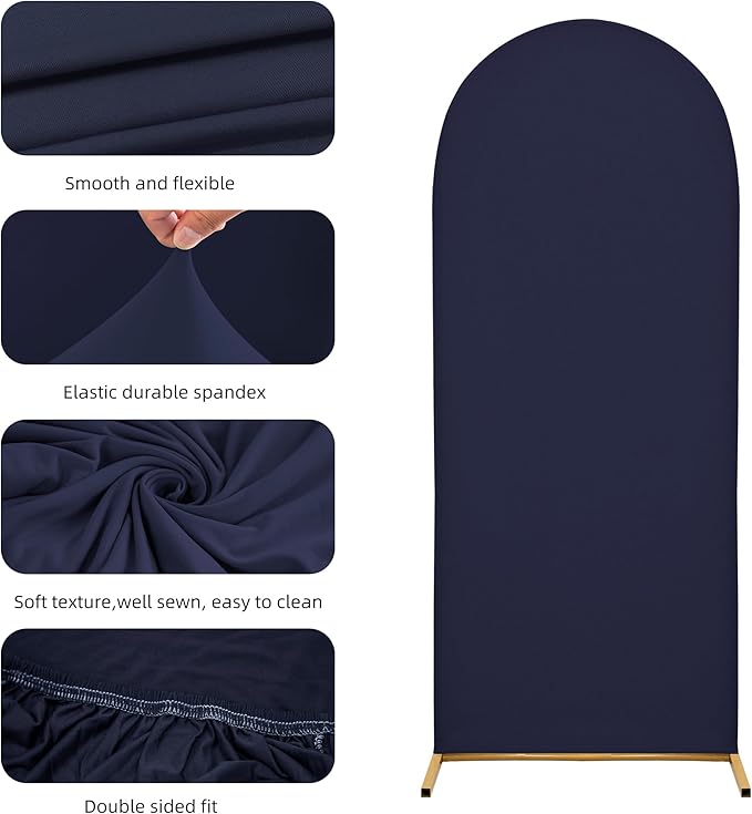Wedding Arch Cover 4FT Arch Backdrop Cover Spandex Fitted Arch Cover for Round Top Chiara Backdrop Stand Covers for Wedding Birthday Party Baby Shower Banquet Ceremony Decoration