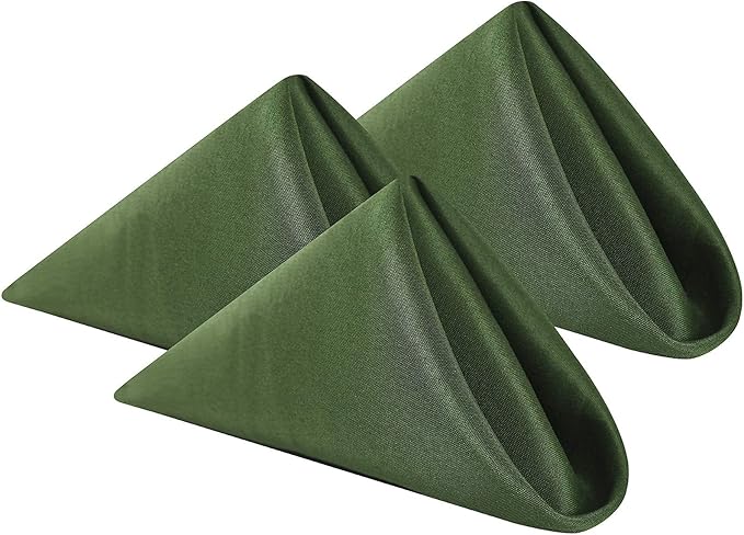 Cloth Napkins 20x20 inch Washable Polyester Dinner Napkins Soft Table Napkins for Wedding Party Dining Banquet(Willow,25PCS)