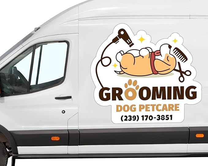 My Happy Customized Gifts Custom and Professional Logo Magnet Sign Personalized Logo for Your Car, Van, Truck Advertise Your Business Magnetic Signs