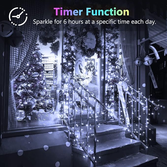 6 Pack Fairy Twinkle Lights Battery Operated, 3 Pack Cool Whie & 3 Pack Warm White Each 20FT 60 LED Waterproof Outdoor Christmas String Light, Fairy Light with Timer for Christmas Decorations