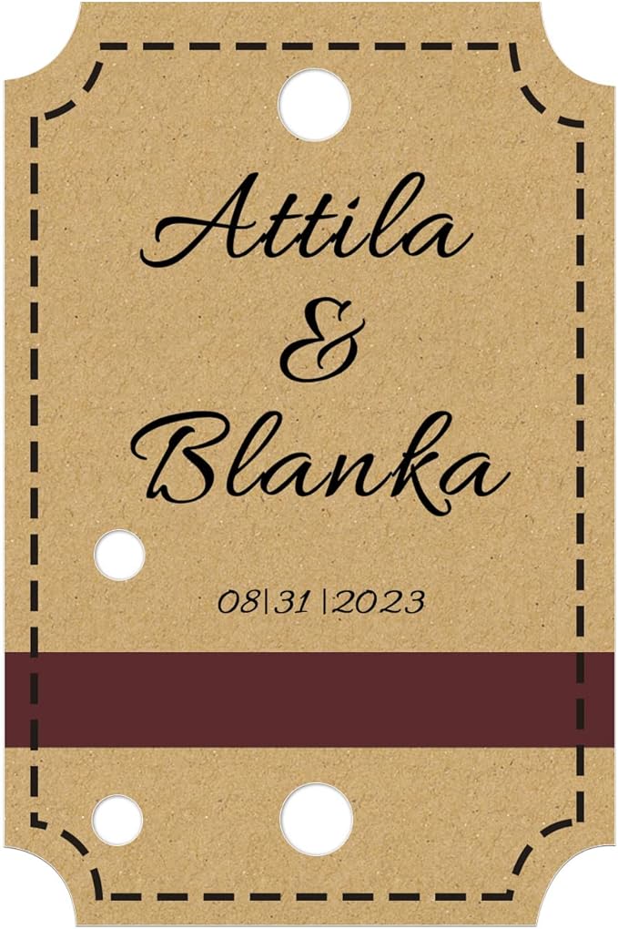 Sinseike Personalized Sparkler Tags with Match Strike Strip Wedding Favors,Custom Kraft Wedding Sparkler Tags (Personalized)
