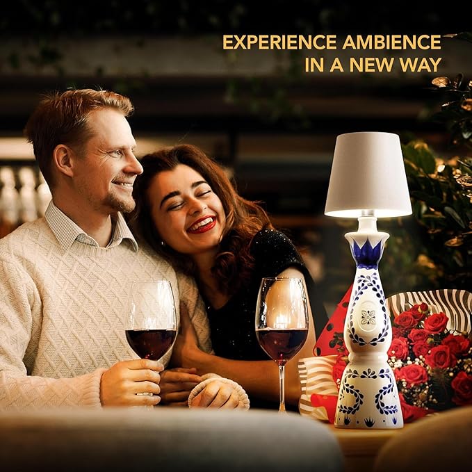 Wireless Bottle Lamp for Any Type of Bottle - LED Bottle Lamp for Indoor & Outdoor - 100% Waterproof - 3000K Warm Light - Wireless & Rechargeable, Unique and Beautiful Design (Green)