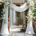 MDS Halloween Chiffon Draping Fabric - 1 Panel, 30" Wide x 30ft Long - Sheer Spooky Arbor & Canopy Drapery for Haunted House Backdrops, Party Ceilings, DIY Costumes & Themed Events - White
