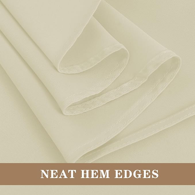 Fitable 6 Pack Ivory Tablecloths for Round Tables-108 Inches in Diameter-Stain Resistant and Washable Table Clothes,Polyester Fabric Covers Wedding,Party,Banquet,Formal Events (130g-QW6P-108Ivory)