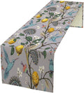 Table Runner with Flowers and Birds, Spring Plant Flowers Table Decoration Linen Table Runner Family Party Party Decorations 13x36 Inches