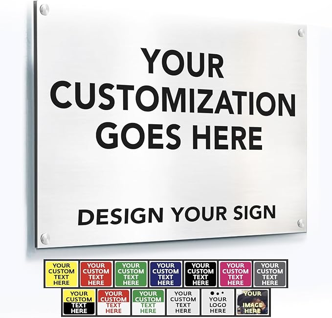 Custom Outdoor Metal Signs, Personalized Aluminum Signs, Customized Safety Signs, Metal Business Signs, Waterproof Outdoor Business Signs, White Aluminum (White, 30x24 In)