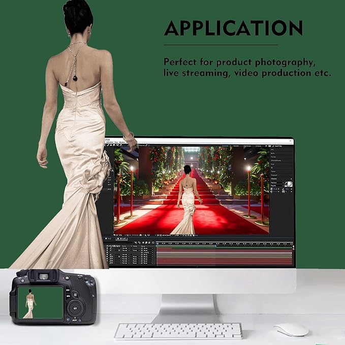 Dark Green Photography Backdrop for Photoshoot, Photo Backdrop Curtain, Perfect Dark Green Backdrops for Party Portrait Photoshoots Video Studio 10FTx10FT
