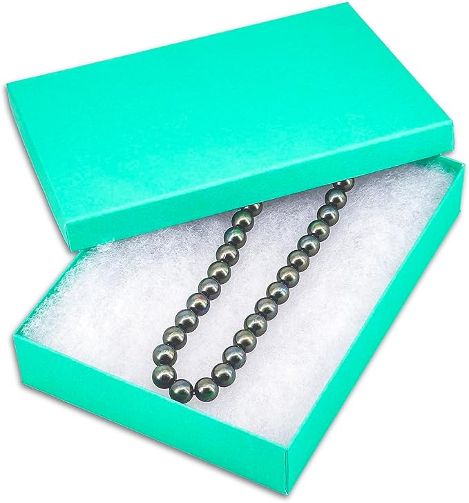 TheDisplayGuys - 25-Pack #53 Kraft Paper Cardboard Gift Boxes/Jewelry Cases w. Cotton Padding & Lid - Teal Green - (5.4" x 3.9" x 1.0")
