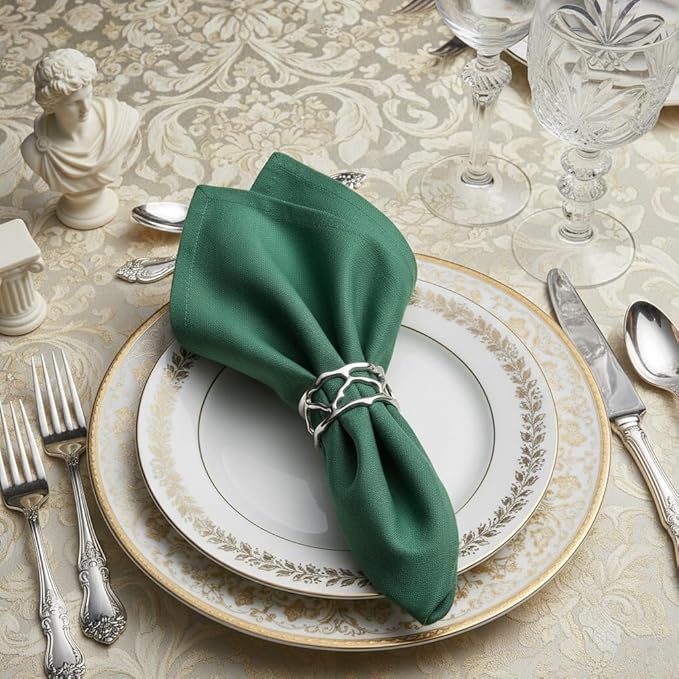 Napkin Rings - Unique Silver Coral Design, Elegant Stainless Steel (Set of 2)