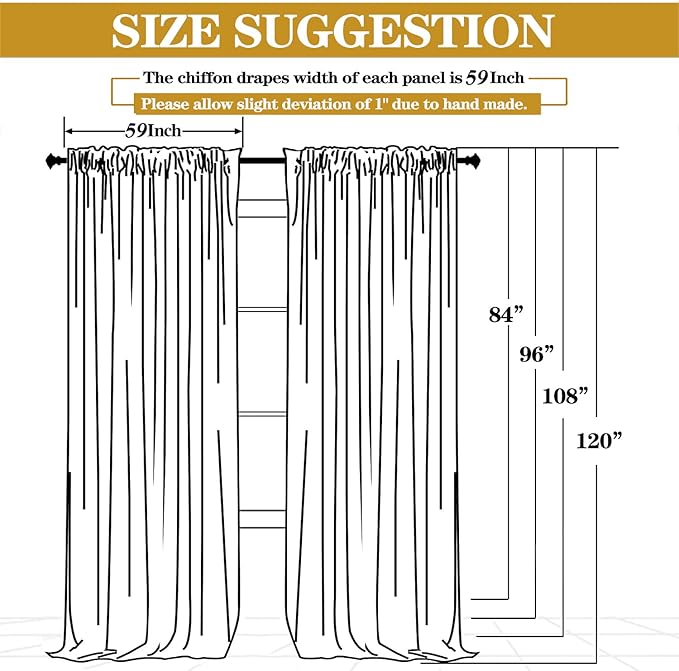 DUOBAO Chiffon Backdrop Curtains 2 Panels Photography Backdrops Drape 5ft x 8ft Voile Curtain Sage Green Collapsible Seamless Sheer Drapes for Women Party Baby Shower Birthday Photo Shoot Decorations