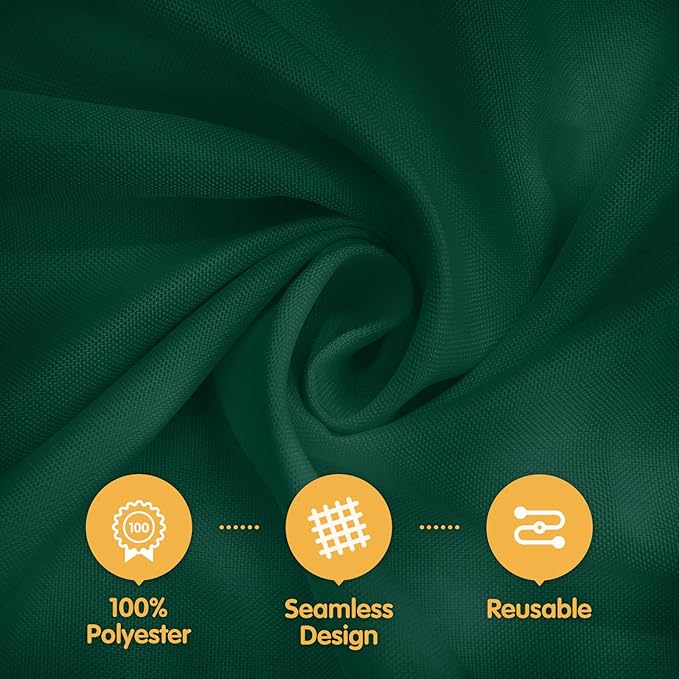 BRILLMAX 8 Pack Hunter Green Tablecloths for 8 Foot Rectangle Tables 60 x 126 Inch - 8ft Rectangular Bulk Linen Polyester Fabric Washable Cloth Cover for Wedding Reception Banquet Birthday Party