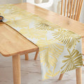 Monstera Leaf Table Runner – Elegant Fabric Table Centerpiece, Machine Washable, Gold or Green, 71"/83"/94" Length, 13" Width (Gold/94)