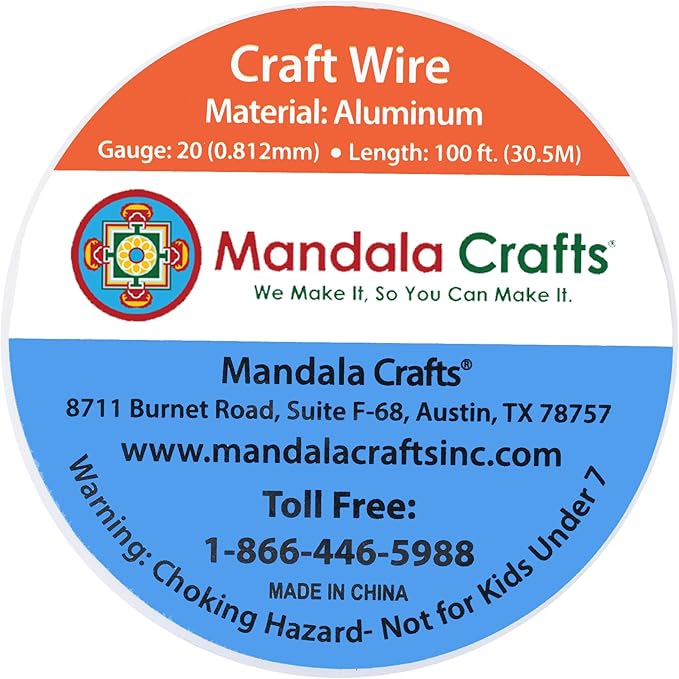 Mandala Crafts 20 Gauge Anodized Aluminum Craft Wire for Jewelry Making - 100 FT Colored Flexible Lavender Wire - Bendable for Bonsai Armature Crafting Sculpting
