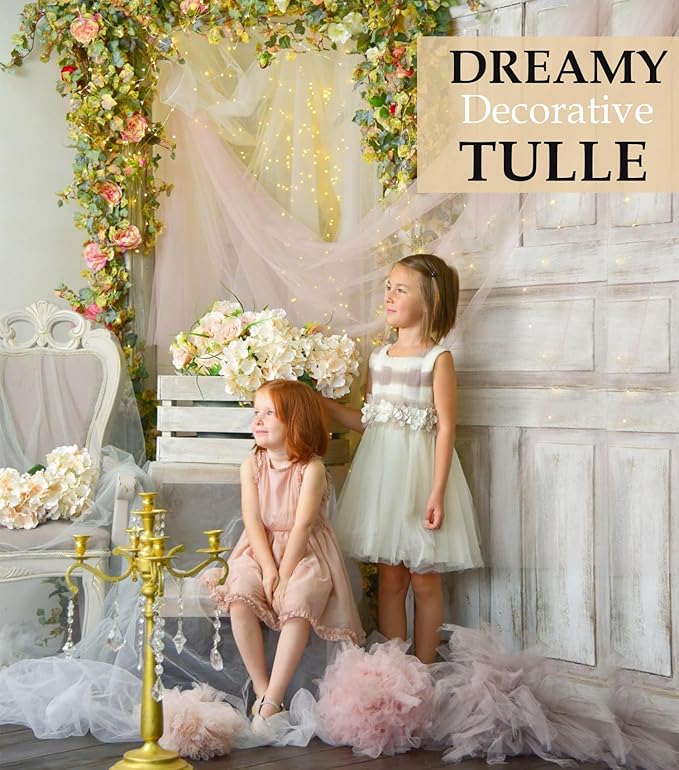 Baby Blue Tulle Fabric Roll, 54" x 40 Yards (120FT) Tulle for Wedding Decoration DIY Tutu Party Backdrop Baby Shower Table Skirts Gift Wrapping