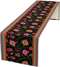 Mexican Table Runner,Colorful Flowers Cinco De Mayo Decor Table Runner for Kitchen Dining Table Home Party Decoration 13x72 Inch