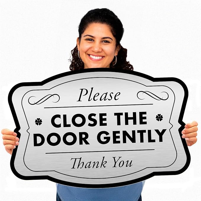 Custom Decorative Outdoor Aluminum Signs, Driveway Signs, Waterproof USA Made, Design 3 Metallic Silver 14x10 In