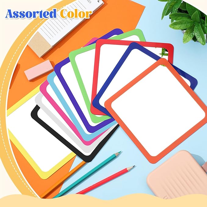 Dandat 30 Pcs Small Mirrors for Kids 6 x 6 Inch Square Shatter Proof Reflector Toddler Glass Plastic Reflector for Classroom DIY Craft Preschool Facial Expression (Rich Colors)