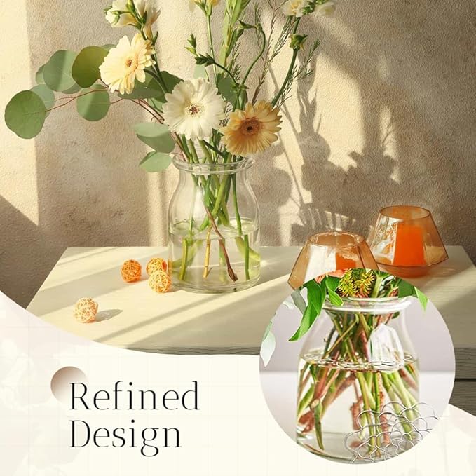 Stainless Steel Floral Grid Flower Arrangement Tool, 3pcs Reusable Floral Grid for Vase Stainless Steel Wire Flower Arranging Tool, Flower Grid Arranger for Arrangement Vase Plant Flower (Gold)