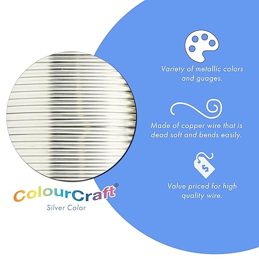 Beadalon ColourCraft Wire, 22 Gauge, Silver Color, 20 yd Spool