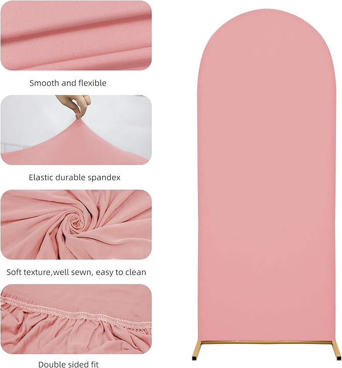 Wedding Arch Cover 4FT 5FT 6FT Arch Backdrop Cover Spandex Fitted Arch Cover for Round Top Chiara Backdrop Stand Covers for Wedding Birthday Party Baby Shower Banquet Ceremony Decoration