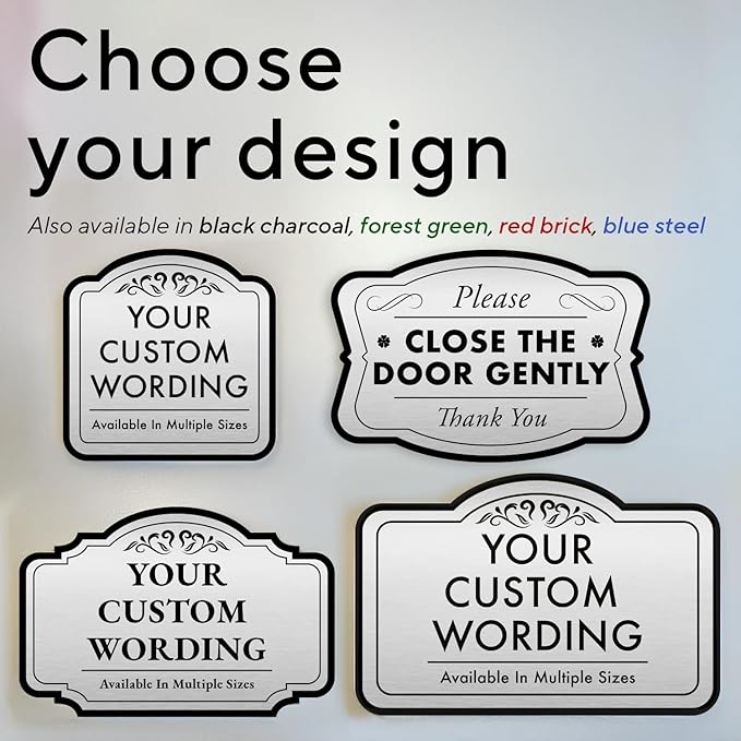 Custom Decorative Outdoor, Personalized Aluminum Signs - 10x7 In, Made in USA, Waterproof, Metallic Silver Driveway Signs
