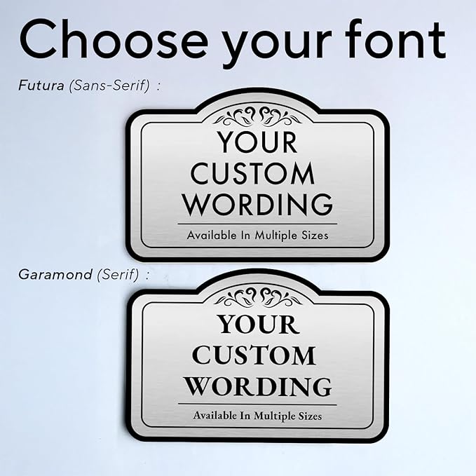 Custom Decorative Outdoor Metal Sign - Personalized Aluminum, Driveway Sign - Waterproof, Made in USA - Metallic Silver, 42x28 In
