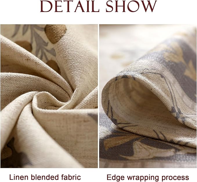 patdrea Designer Beige Extra Long Tablecloth for Rectangle Table,Elegant Linen Floral Pattern French Table Cloth,Decor Cover Cloth for Kitchen Dining Christmas,Thanksgiving,63"x110"-Istana a
