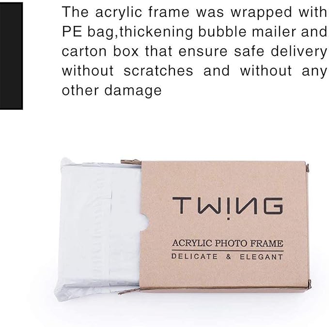 TWING Acrylic Picture Frame 8x10, 5 Pack 8x10 Magnetic Photo Frame 12+12 MM Thick 8 by 10 Picture Frames Clear Picture Frame Self Standing Double Sided Frame Gift Ideal