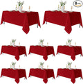 Fitable 8 Pack Table Cloth Rectangle Table: Stain and Wrinkle Resistant Tablecloth Rectangular, Washable Polyester Tablecloths for Wedding Christmas Party Dining Banquet Event(Red, 70x120 Inch)