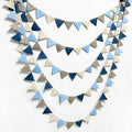 Dusty Blue Party Decoration Gray Blue Felt Hanging Triangle Mini Bunting Pennant Banner Flag for Baby Shower Birthday Wedding Nautical Ahoy Achor Bridal Shower Engagement Party Classroom Nursery Decor