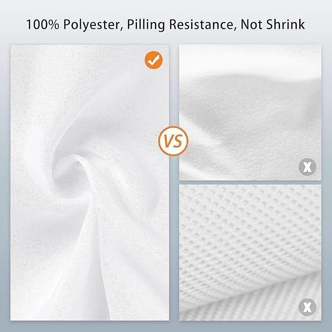 8X10 FT White Backdrop, 100% Polyester Photography Background Curtain Screen, Foldable White Screen Washable for Professional Photoshoot Portraits Party Video Studio