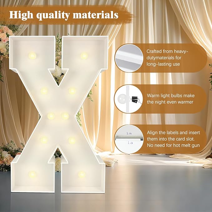 Marquee Light Up Letters: 4FT Large Decorative Signs for Party Decorations Baby Shower Birthday Wedding Engagement Anniversary, 4 Feet Tall Pre-Cut DIY Foamboard Letter Z - Easy to Assemble
