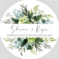 Custom Stickers for Weddings, Birthdays & Businesses - Personalized Labels with Your Logo - Waterproof, Fade and Heat Resistant - Pack of 100-1000 (Wreath Q, 2 Inch)