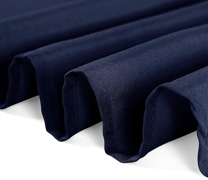 Cupuamon 108 inch Round Tablecloth Washable Polyester Table Cloth Decorative Table Cover for Wedding Party Dining Banquet（108 inch,Navy）