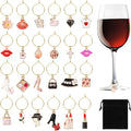 SANNIX 24pcs Wine Glass Charms - Funny Wine Glass Tags for Tasting Parties