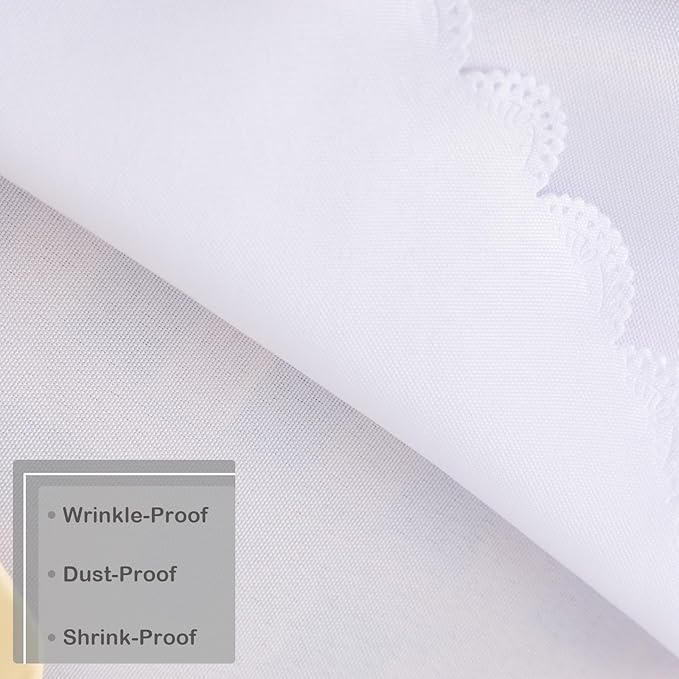 Small Round White Tablecloth 24 Inch Polyester Fabric Washable Table Cover Decorative Wrinkle Resistant Solid Color Table Cloth for Nightstand Party Wedding Camping