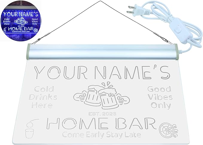 ADVPRO Personalized Your Name Custom Home Bar Beer Established Year Single Color LED Neon Sign 12 x 8.5 Inches st4s32-p11-tm-b