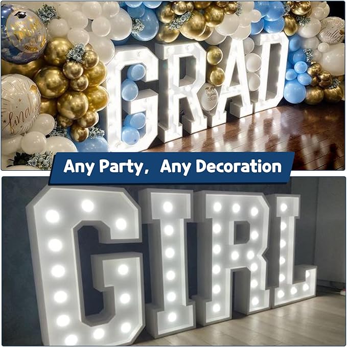Marquee Letters 3 Feet Tall Large Light Up Letters Baby Shower Decorations Wedding Engagement Proposal White Party Decorations Marry Me Sign Big Cardboard Backdrop I