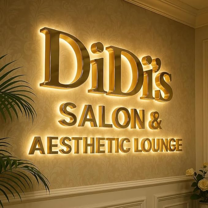 Custom Business Backlit Sign Custom Illuminated Backlit/Frontlit Channel Letters for Business Logo Signs-Professional Grade LED Indoor/Outdoor 3D Retail Store Front Signage-Stainless Steel Acrylic Branding Signs