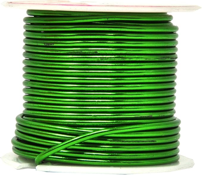 Mandala Crafts 12 Gauge Anodized Aluminum Craft Wire for Jewelry Making - 276 FT Colored Flexible Silver Black Gold Purple Red Kelly Green Wire - Bendable for Bonsai Armature Crafting Sculpting