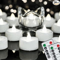 Remote Candles, 24PCS Flameless Tea Lights Candle Battery Operated with Timer, 400+Hours Remote Control LED Tea Lights Votive Candle - 1.5'' D X 1.25'' H- Pure White Light