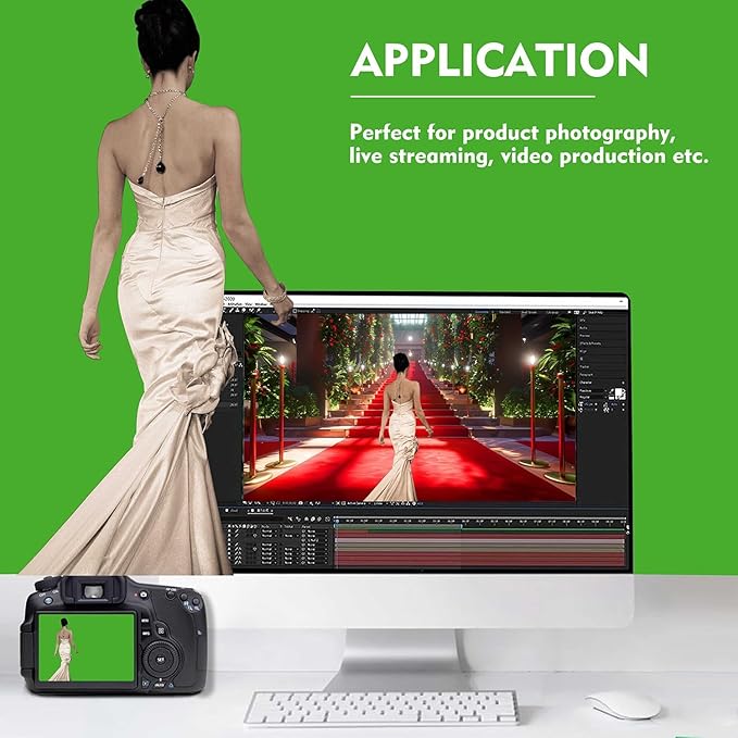 Green Screen Backdrop, Product Photo Backdrop for Photoshoot, Photography Background for Streaming Video Studio 10FTx20FT
