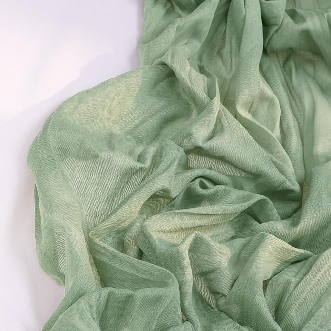 Sage Green Cheesecloth Table Runner Fall Table Runner Boho Gauze 120 Inches Sage Cheese Cloth Fall Table Decorations for Thanksgiving Wedding Bridal Baby Shower Tea Party