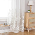 VISIONTEX White Sheer Voile Curtains, Decorative White Embossed Drip Rod Pocket Window Drapes for Home Kitchen, Living Room and Bedroom 54 x 63 Inch, Set of 2 Curtain Panels