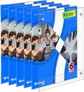HIIMIEI Magnetic Acrylic Sign Holder 8.5 x 11 - Clear Document Paper Holders with 4 Corner Magnets, Vertical Photos Display Frames for Refrigerator, Office, Home, Classrooms (6 Pack)