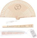 10 PCS Custom Fans Personalized Folding Fans for Line Dancing Wooden Hand Fan Wedding Favors Bulk Fans for Guests Party Event Use (Style14)